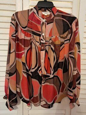 LA COLLECTION PREMIUM PAR MOLLY BRACKEN BUTTERFLY SLEEVE SHEER BLOUSE TOP SMALL